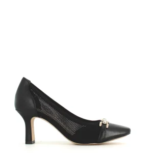Cinders Shoe Heaven Occasion Shoes*Caprice Weave Court Shoe Black