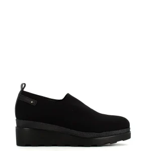 Cinders Shoe Heaven Wedge*Comart Classic Fabric Wedge Shoe Black