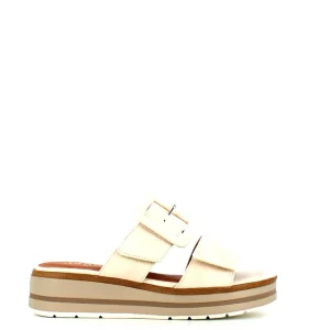 Cinders Shoe Heaven Wedge Sandals*Jana Wedge Buckle Sandal Beige