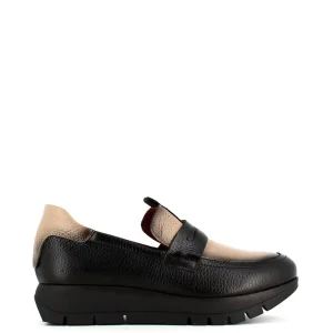 Cinders Shoe Heaven Wedge*Jose Saenz Wedge Loafer Black/Taupe
