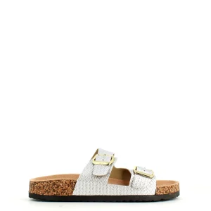 Cinders Shoe Heaven Flat*Le Arlésiennes Summer Slide Silver