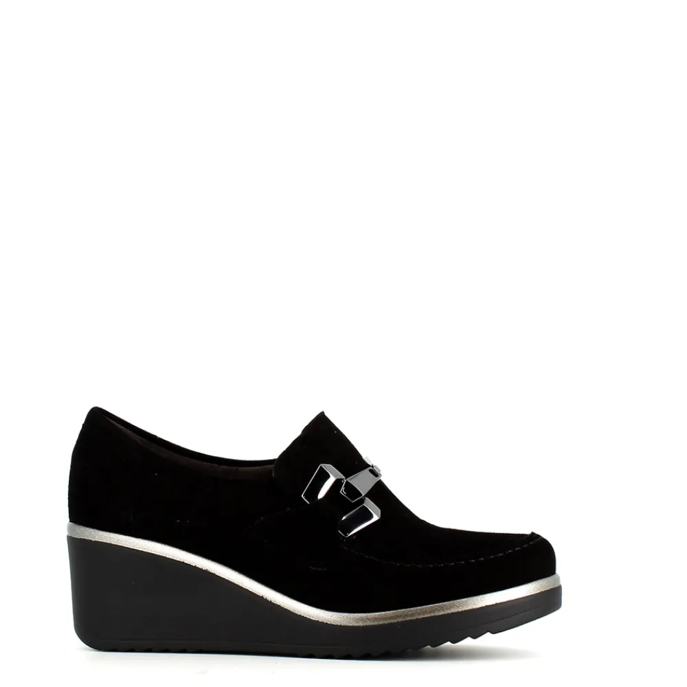 Cinders Shoe Heaven Wedge*Pitillos High Wedge Shoe with Buckle Black