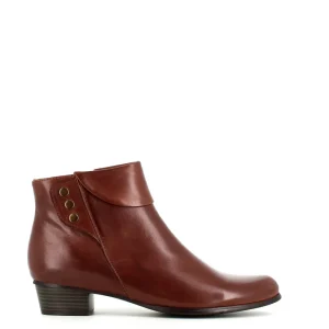 Cinders Shoe Heaven Ankle*Regarde Le Ciel Stefany Button Cuff Ankle Boot Tan/Noce