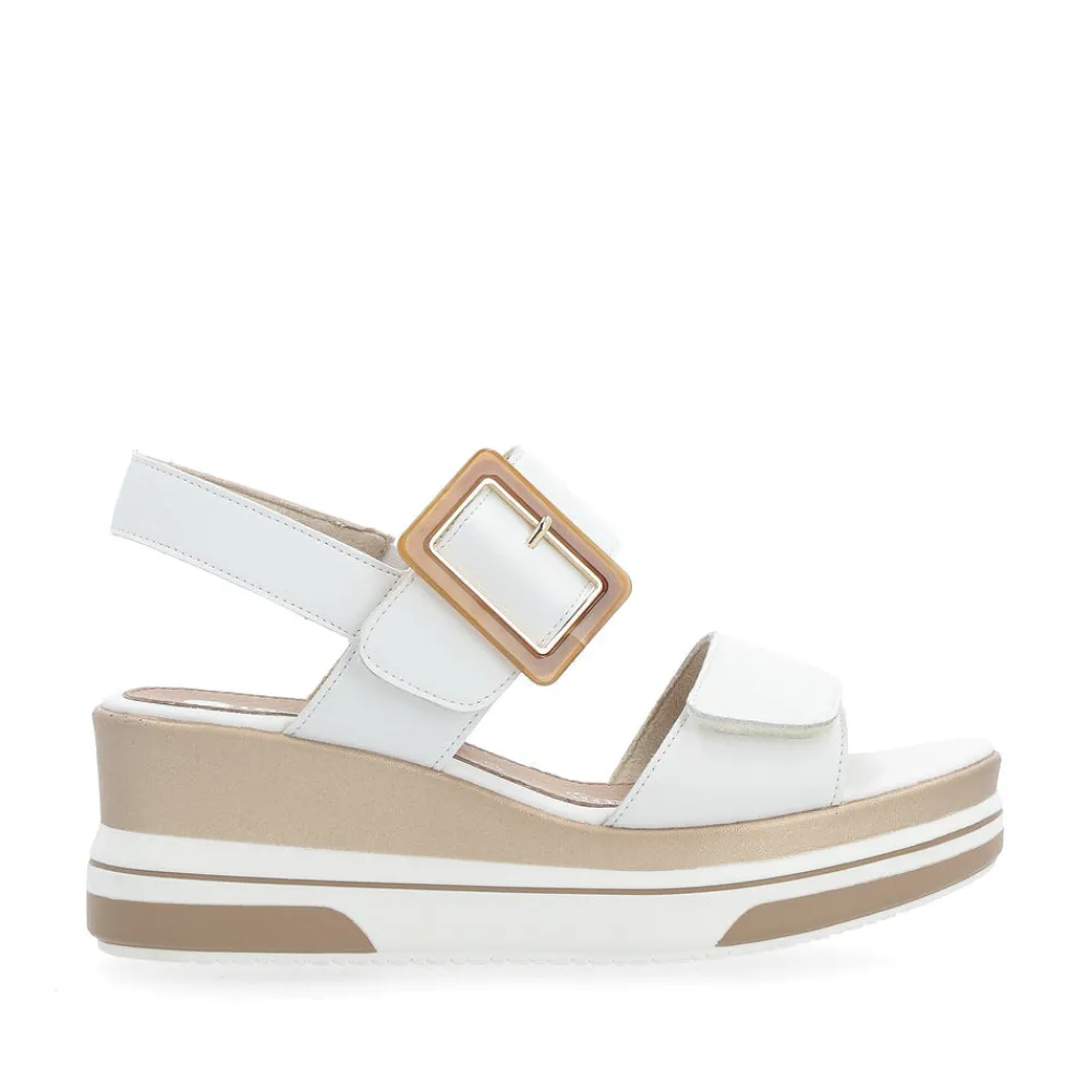 Cinders Shoe Heaven Wedge Sandals*Remonte High Wedge Sandal White