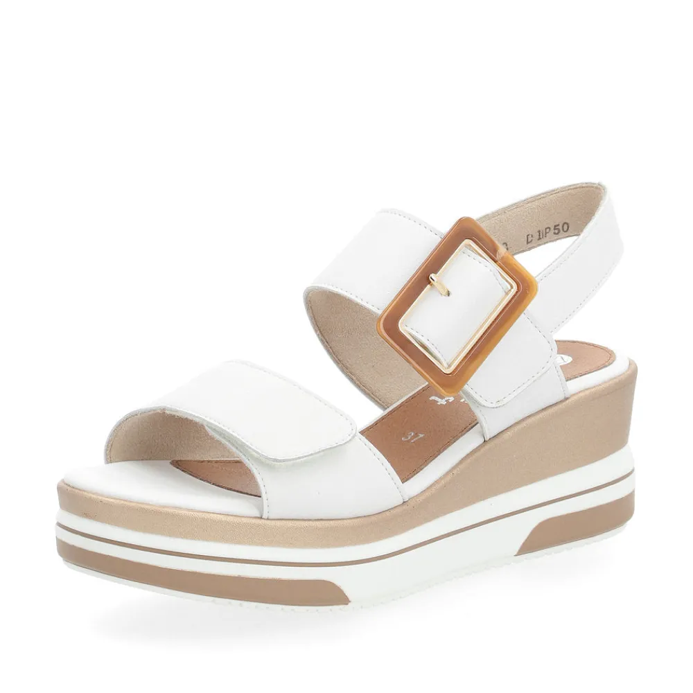 Cinders Shoe Heaven Wedge Sandals*Remonte High Wedge Sandal White