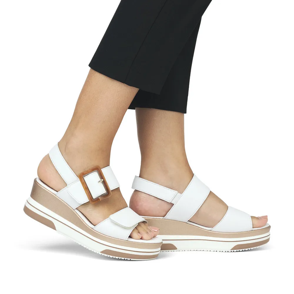 Cinders Shoe Heaven Wedge Sandals*Remonte High Wedge Sandal White