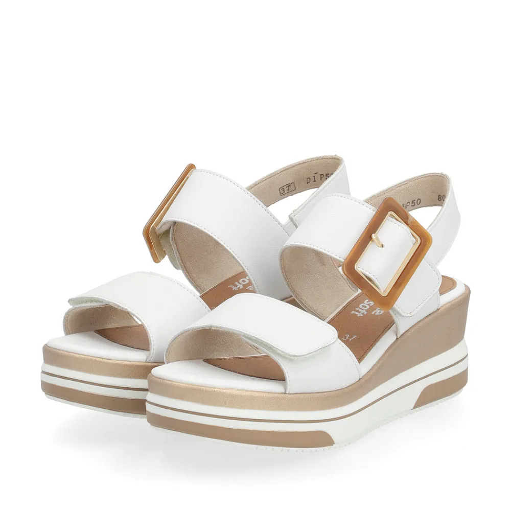 Cinders Shoe Heaven Wedge Sandals*Remonte High Wedge Sandal White