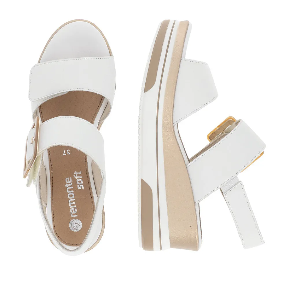 Cinders Shoe Heaven Wedge Sandals*Remonte High Wedge Sandal White