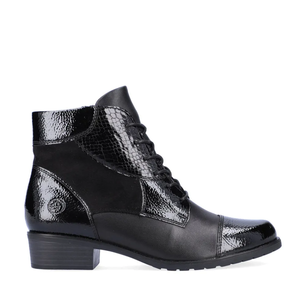 Cinders Shoe Heaven Casual Ankle*Remonte Laced Ankle Boot Black Mix