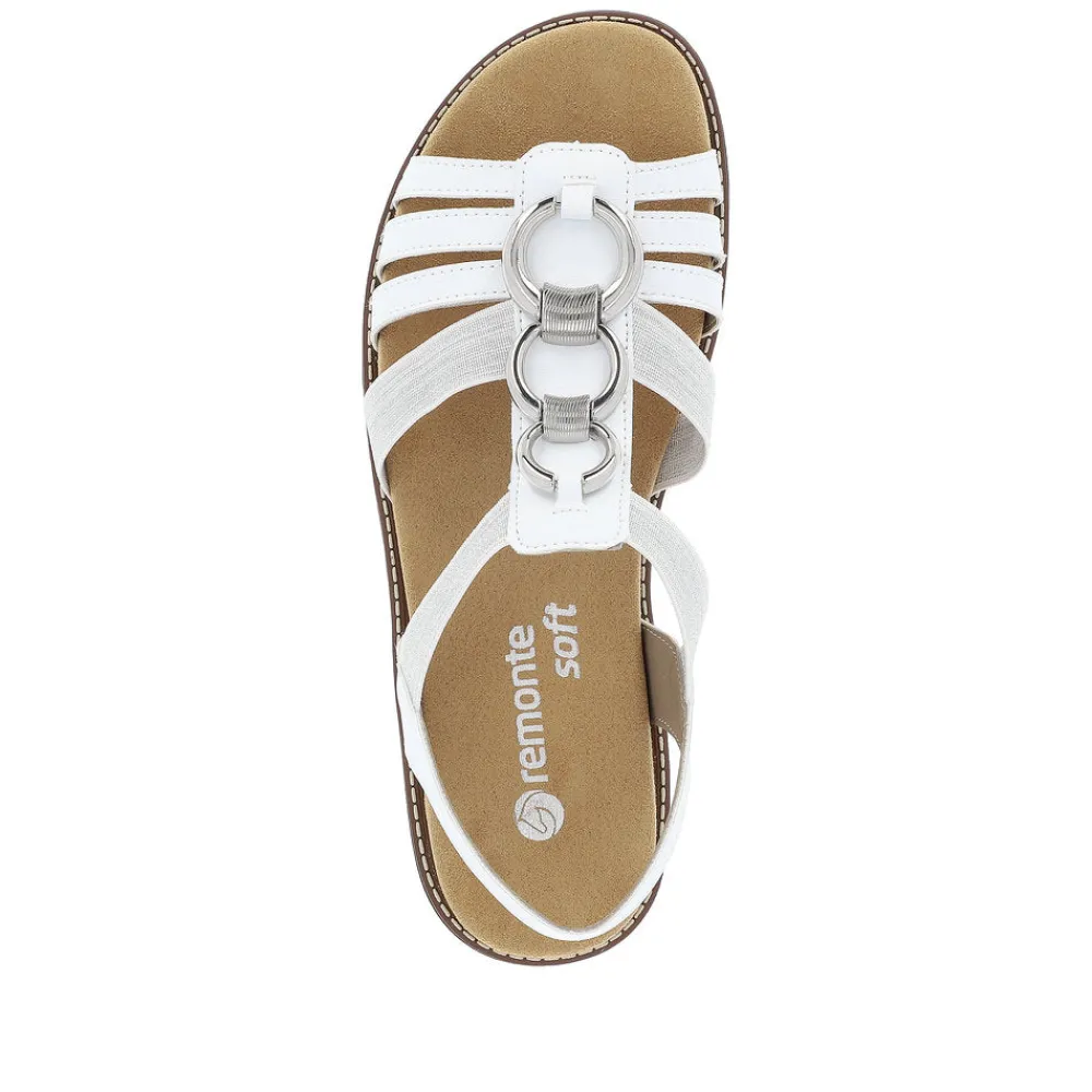Cinders Shoe Heaven Wedge Sandals*Remonte Low Wedge Sandal White/Silver