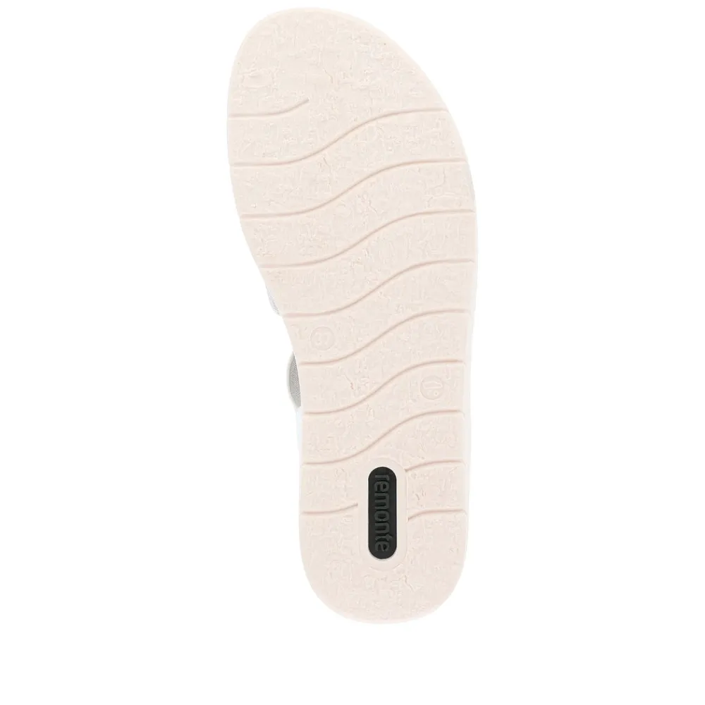 Cinders Shoe Heaven Wedge Sandals*Remonte Low Wedge Sandal White/Silver