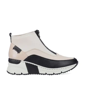 Cinders Shoe Heaven Casual Ankle | Ankle*Rieker Ankle Boot with Front Zipper Cream