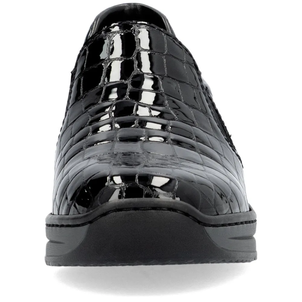 Cinders Shoe Heaven Wedge*Rieker Classic Shoe Black Patent