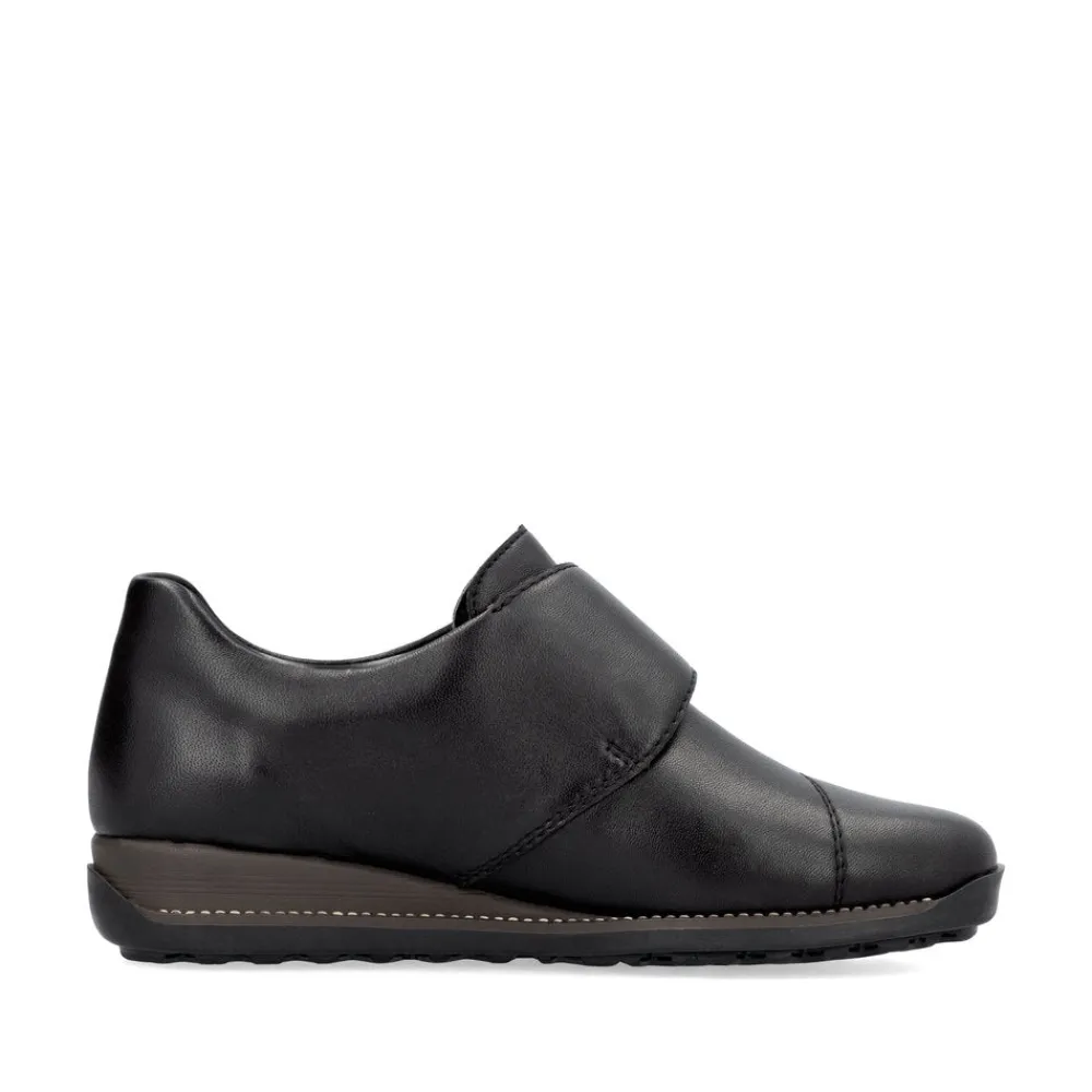 Cinders Shoe Heaven Wedge*Rieker Classic Velcro Shoe Black