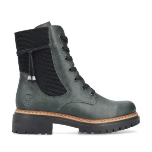 Cinders Shoe Heaven Casual Ankle | Ankle*Rieker Laced Ankle Boot Dark Green Weave