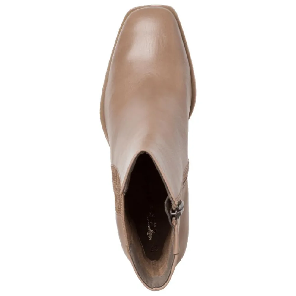 Cinders Shoe Heaven Ankle*Tamaris Classic High Heel Boot Logo Taupe