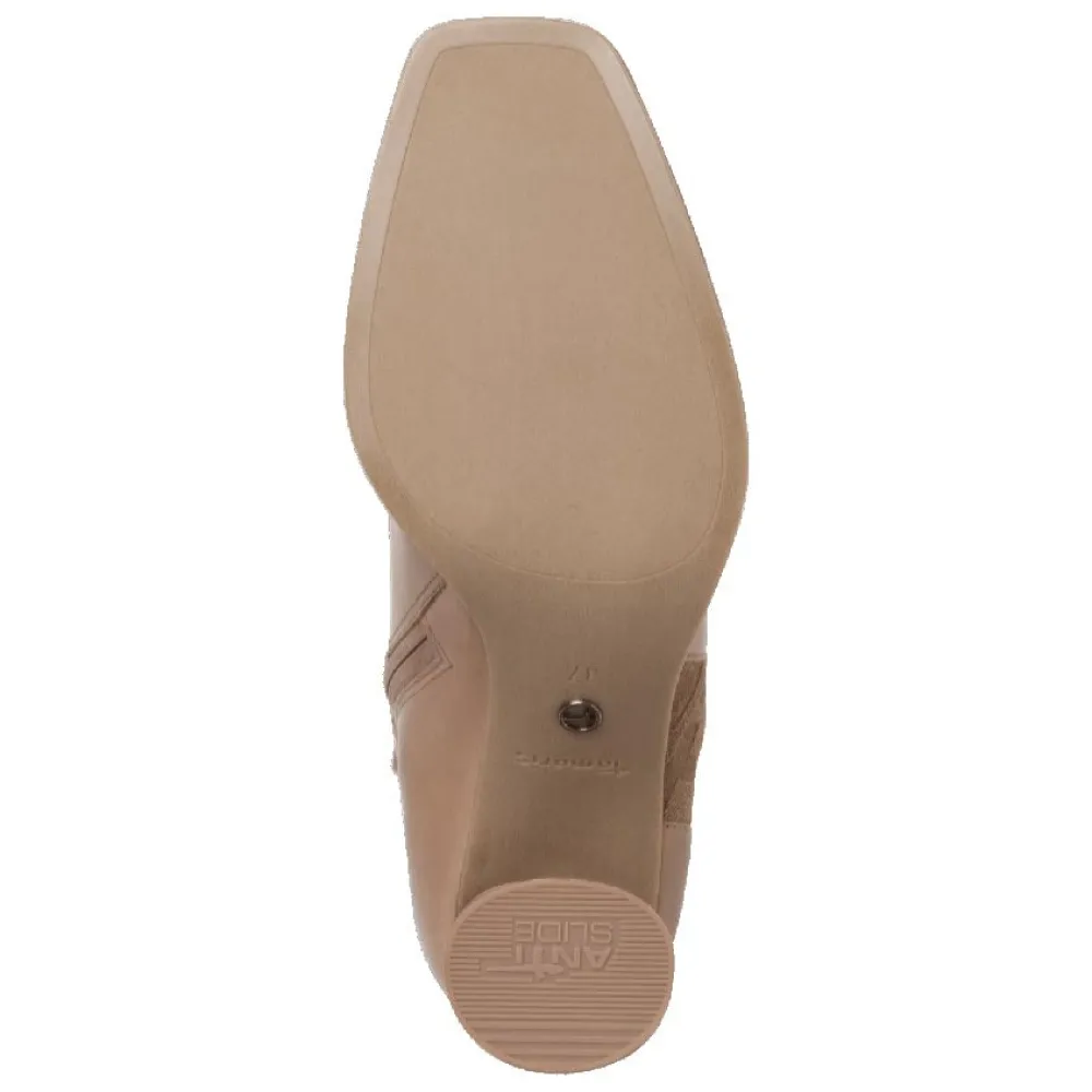 Cinders Shoe Heaven Ankle*Tamaris Classic High Heel Boot Logo Taupe