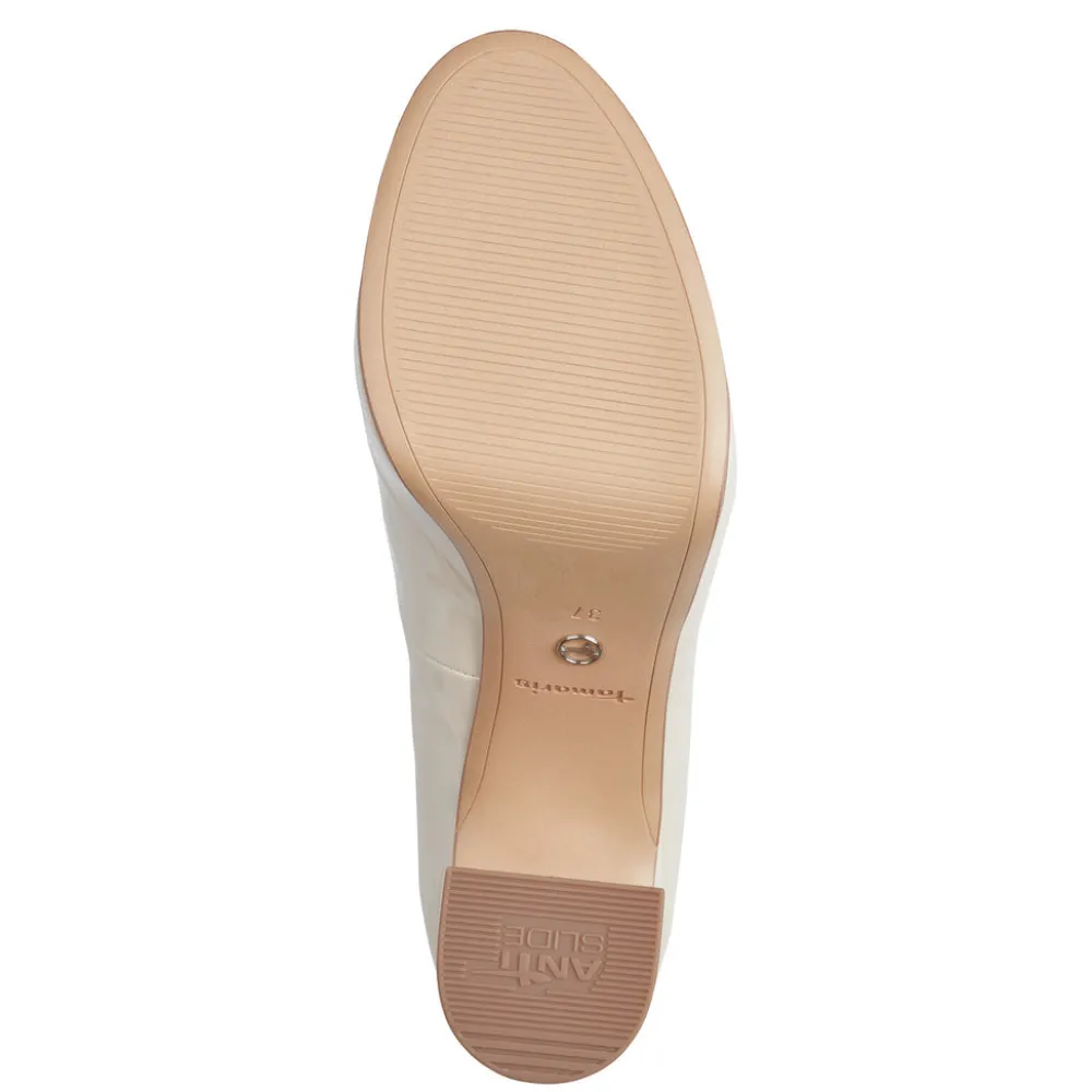 Cinders Shoe Heaven Occasion Shoes*Tamaris Platform with Ankle Strap Ivory